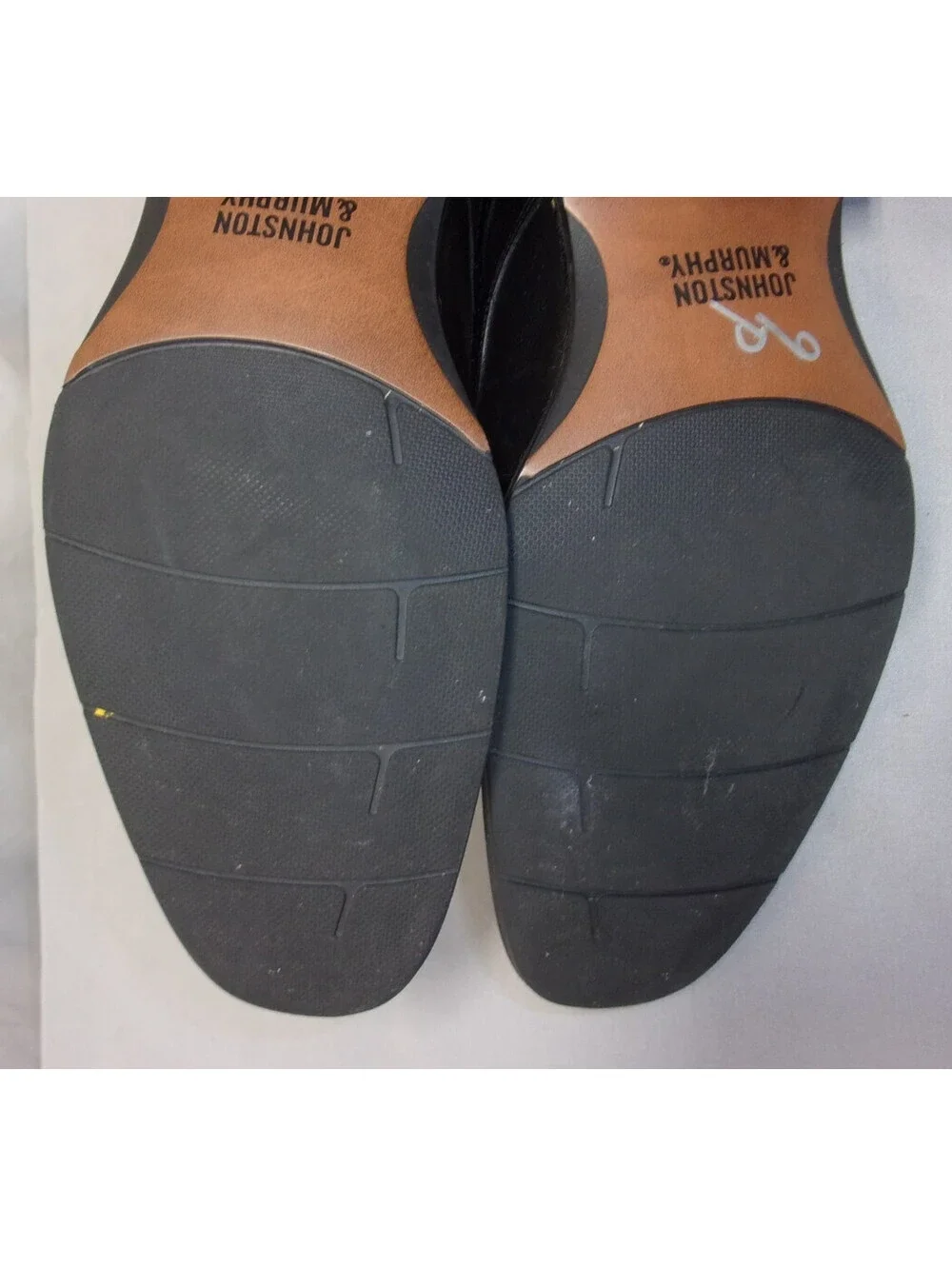 DESIGNER JOHNSTON & MURPHY SHEEPSKIN LACE UP OXFORDS BLACK SHOES MEN SIZE 8 1/2M